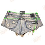 One Teaspoon Bandits Low Rise Distressed Denim Shorts - Size 28 Photo 3