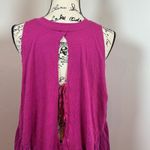 Free People Right On Time Tunic Pink Textured Tiered Ruffle Open Back XS Photo 4