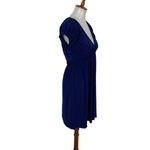 Laundry by Design  Navy Ruched Cap Sleeve V Neck Dress 4 Cocktail Party NWT Photo 3