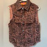 English Rose New , pink leopard, cheetah, print button down vest Photo 3