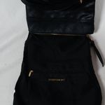 Target Faux Leather Black Fold Over Quilted Clutch Handle Strap Crossbody Bag Photo 6
