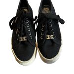 Michael Kors  Boerum Black MK Silver Logo Platform Sneaker, Sz 6 Photo 1