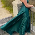 Satin Green Prom Dress Size 0 Photo 6