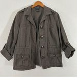French Cuff Olive Green Military Utility Jacket Casual Medium Photo 0