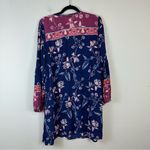 Billabong  | Blue and Purple Long Sleeve Dress Lace Up Neck Size Medium Photo 5