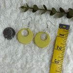 Circle chic Yellow mustard Dangle acrylic Earrings Photo 3