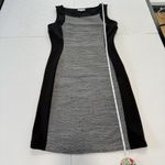 Calvin Klein  Black Gray Ponte Knit Sleeveless Sheath Dress 6 Photo 8