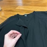 Club Monaco  Black‎ Silk Sheer Chiffon Long Sleeve Midi Dress Size 4 Shirt Dress Photo 1