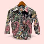 Ralph Lauren Cute paisley floral bright cheery 3/4 sleeve blouse cotton quality Photo 2