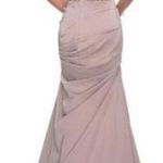 La Femme 26806 Short Sleeve Embroidered Bodice Ruched Mermaid Gown in Champagne Photo 1