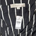 Loft NWT  Women's Striped Black‎ White Ruffle V Neck Romper Size 6 Photo 4