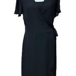 Time And Tru  Black Wrap Dress Women’s Size Medium Photo 0