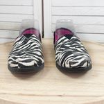 Bobs by Skechers GlitterZebra Print Slip son Shoes Black White 8 Faux Fur Lined Photo 1