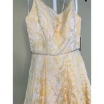 Lucci Lui NWT Floral Jacquard Corset Formal Dress in Yellow Size 6 Photo 4