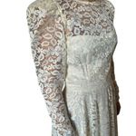Vintage Cachet by Bari Protas Cream Lace long sleeve circle skirt dress size S Photo 10