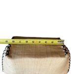 Annabel Ingal 100% Raffia Tote Bag Tan With Black Handles Handmade in Madagascar Photo 10