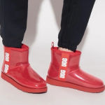 UGG  Women’s Classic Samba Ribbon Red Mini Clear Waterproof Boots Size 6 Photo 0
