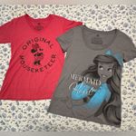 Disney  women’s  T-Shirts bundle - Red Minnie Mouse and Gray Ariel - Size Medium Photo 0