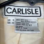 Carlisle  NY Wool Bamboo Combo 100% Silk  Jacket Blazer Cream Leopard size 8 Photo 4