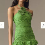 Farm Rio  Halter Floral Ruffle Crochet Mini Dress *missing flowers* Photo 0