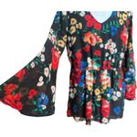 Free Press Womens Floral Allover Print Bell Sleeve Chic Open Back Romper - Sz S Photo 3