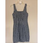 Old Navy  Blue White Gingham Smocked Sleeveless Linen Blend Sundress Womens Small Photo 3