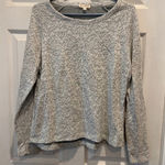 Jane and Delancey  Womens Gray Lace Pattern Long Sleeve Sweatshirt Top Size L Photo 0