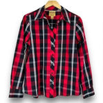 Investments Gold Label Red Plaid Button Front Shirt 16W Photo 0