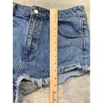 Topshop  Blue Jean Shorts Frayed Kiri US 8 UK 12 Eur 40 Super Short Zip Cut-off Photo 4