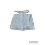 We Wore What NWT  Cut Out Denim Mini Skirt Women's L Blue Light Wash High Waist Photo 1