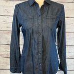 Liz Claiborne Jean Button Down Shirt w Tiny White Dots-SP Photo 0