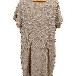 Collective the Label Curve Sequin Disc Mini Dress Champagne Beige Size 14 Tan Photo 0