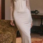 House Of CB  'Perdi' Vintage Ivory Satin Maxi Dress NWOT Size‎ XS A-C Photo 0