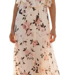 Flynn Skye Multicolor Dreamy Floral Cold Shoulder Rayon Maxi Dress Small Photo 0