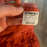 Free People  Dainty Lace Hem Cottage Boho Coral Chemise‎ Sleeveless Midi Dress LG Photo 4