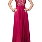 La Femme  Strapless Prom Formal Dress Gown Cranberry Size 6 NWT Photo 0