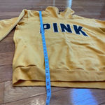 PINK - Victoria's Secret Victoria Secret Pink Yellow Pullover Hoodie fleece Sz L Photo 4