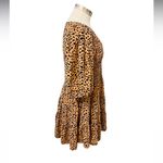 ASOS DESIGN shirred mini tiered smock dress with v neck in spot print Size 6 Photo 4