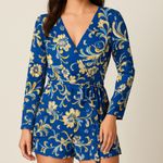 Venus New  Floral Boho Festival Floral Romper Size 8 NWT Long Sleeve Tie Waist Photo 3