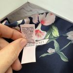 Victoria's Secret  Navy Blue Floral Satin Button Front Sleep Lounge Romper Size L Photo 5