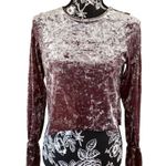 ZARA Velvet Long Sleeve Crop Top Soft Everyday Workwear Party Going Out Photo 0