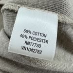 Converse  SMALL Cream Khaki Cowl Neck Knit Top Short Sleeve Blouse Photo 7