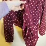 Abercrombie & Fitch Abercrombi & Fitch Floral Flower Romper V Cut Long Sleeve Size 2 Long Sleeve Photo 6