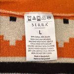 Serra  Orange Black Cream Open Front Aztec Pattern Long Cardigan with Pockets 6 Photo 2
