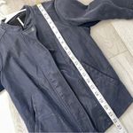 Free People  Jacket vegan suede bomber moto cool & clean womens Navy Blue size 6 Photo 7
