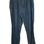 Armani Exchange Linen and Tencel Blend Pleat Front Straight Flowy Pant Women's 4 Photo 0