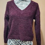 Forever 21  burgundy chenille v-neck cropped sweater Photo 0