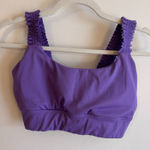 Womens Sincerely Jules Purple Ruffle/Ruched Strap Paded Sports Bra Size M EUC Size M Photo 0