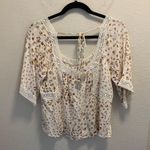 Lovestitch  Beatrice Floral Boho Lace Trim Short Sleeve Blouse Size S Photo 1