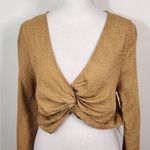Kirious Tan Leopard Print Crop Top NWT Size Medium Tan Leopard Print Top Photo 1